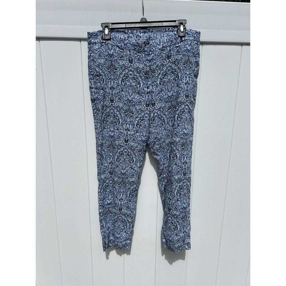 J. Jill Womens Linen Stretch Pants Size 10 Blue